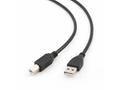 GEMBIRD kabel USB A-B 3m 2.0 HQ Black, zlacené kon