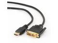 GEMBIRD Kabel HDMI-DVI 1,8m, 1.3, M, M stíněný, zl