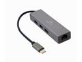 Gembird adaptér USB-C (M) na Gigabit LAN (F) + 3x 