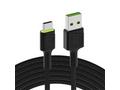 Green Cell Cable Ray USB-A - USB-C Green LED 200cm