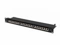PATCH PANEL 24 PORTŮ 1U 19" CAT.7 FTP STÍNĚNÝ ČERN