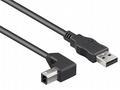 PremiumCord Kabel USB 2.0, A-B, 5m se zahnutým USB