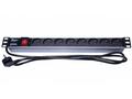 PremiumCord Panel napájecí 1U do 19" racku, 8x230V