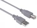 PremiumCord Kabel USB 2.0, A-B, 5m, barva šedá