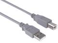 PremiumCord Kabel USB 2.0, A-B, 5m, barva šedá