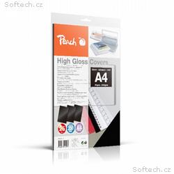 PEACH vazací zadní obaly, A4 250gsm, černé, vysoký
