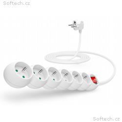 CONNECT IT prodlužovací kabel 230 V, 6 zásuvek, 3 