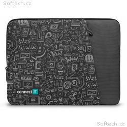 CONNECT IT Doodle pouzdro pro notebook 15.6", ČERN