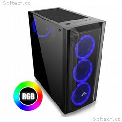 EVOLVEO Ptero Q1, case ATX, x RGB Rainbow Ring 120