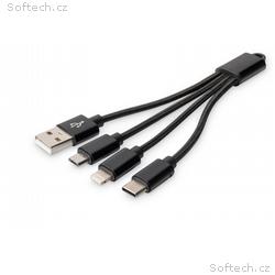 DIGITUS Nabíjecí kabel USB 3 v 1 - USB A - Lightni