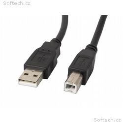 LANBERG USB-A (M) na USB-B (M) 2.0 kabel 1,8m, čer