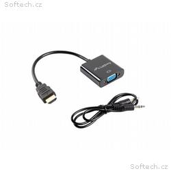 LANBERG adaptér HDMI (M) na VGA (F) + Minijack 3.5