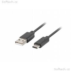 LANBERG USB-C (M) na USB-A (M) 2.0 kabel 0,5m, čer