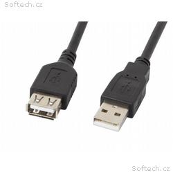 LANBERG USB-A M, F 2.0 kabel 0,7m, černý
