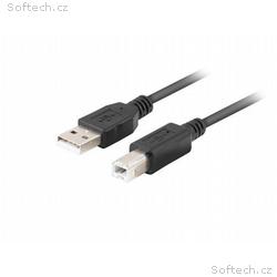LANBERG USB-A (M) na USB-B (M) 2.0 kabel 1m, černý