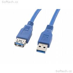 LANBERG USB-A M, F 3.0 kabel 3m, modrý 