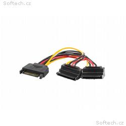 LANBERG SATA (M) na 2x SATA (F) kabel 15cm, úhlový
