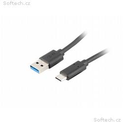 LANBERG USB-C (M) na USB-A (M) 3.1 kabel 1,8m, čer