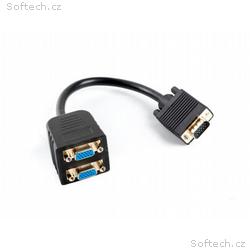 LANBERG adaptér VGA (M) na 2x VGA (F) kabel 20cm, 