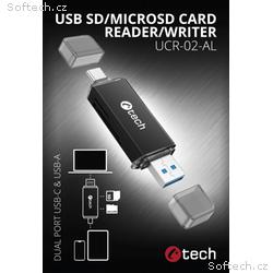 C-TECH Čtečka karet UCR-02-AL, USB 3.0 TYPE A, TYP
