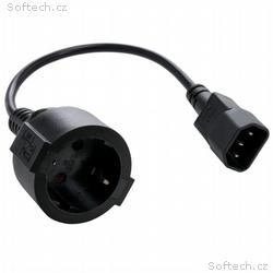 C-TECH Kabel síťový adaptér C14 (M) -> schuko (F),