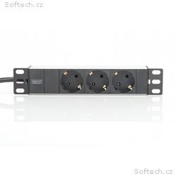 Digitus 1U Hliníkový PDU, 254 mm (10 ") montáž do 