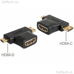 Delock adaptér HDMI-A samice > HDMI-C + HDMI-D sam