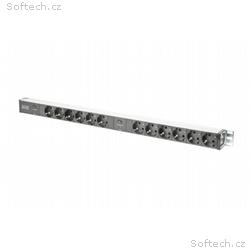 DIGITUS 19" PDU, 1U hliník, SCHUKO -> 12x CEE 7, 4
