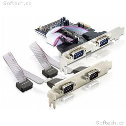Delock Adaptér PCI Express x1 4xsériový port + low