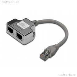 Digitus CAT 5e, 2x 1: 1, propojovací adaptér, stín