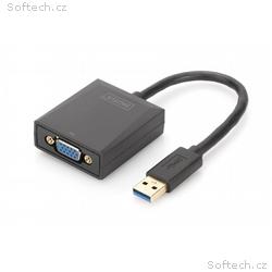Digitus Adaptér USB 3.0 na VGA, vstupní USB 1080p,