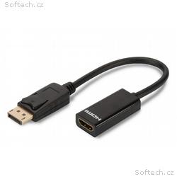 Digitus Adaptérový kabel DisplayPort, DP - HDMI ty