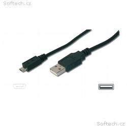 Digitus Připojovací kabel USB, typ A - micro B M, 