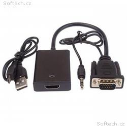PremiumCord VGA+audio elektronický konvertor na ro