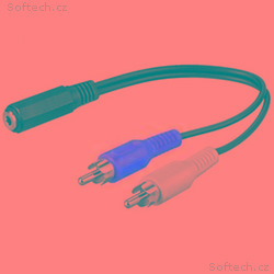 PremiumCord Kabel Jack 3.5mm-2xCINCH F, M 20cm
