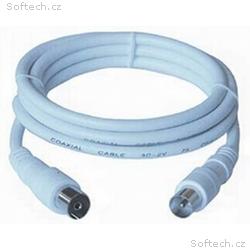 PremiumCord TV propojovací kabel M, F 75 Ohm 2m