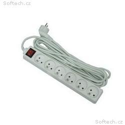 PremiumCord prodlužovací přívod 230V 2m 6 zásuvek+