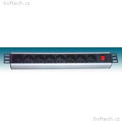 PremiumCord 19" PDU, 1.5U, 8x230V, 2m kabel Euro, 