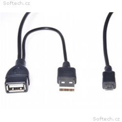 PremiumCord USB redukce kabel USB A, female+USB A,