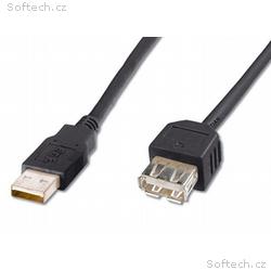 PremiumCord USB 2.0 kabel prodlužovací, A-A, 20cm 