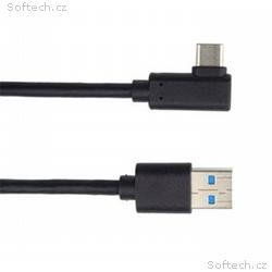PremiumCord Kabel USB typ C, M zahnutý konektor 90