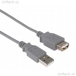 PremiumCord USB 2.0 kabel prodlužovací, A-A, 1m, š