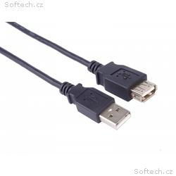 PremiumCord USB 2.0 kabel prodlužovací, A-A, 1m če