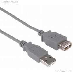 PremiumCord USB 2.0 kabel prodlužovací, A-A, 3m, š