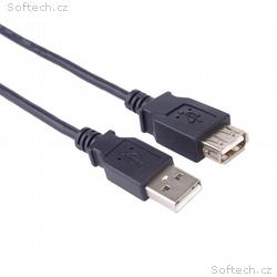 PremiumCord USB 2.0 kabel prodlužovací, A-A, 3m če