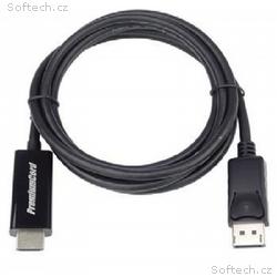 PremiumCord DisplayPort 1.2 na HDMI 2.0 kabel pro 