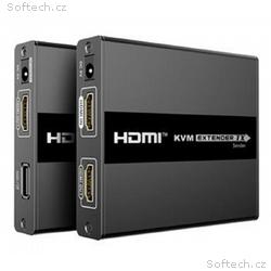 PremiumCord HDMI KVM extender s USB na 60m přes je