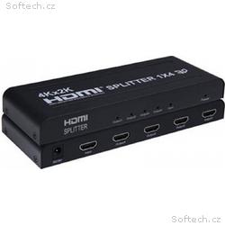 PremiumCord HDMI splitter 1-4 porty, kovové pouzdr