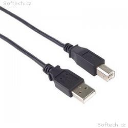 PremiumCord Kabel USB 2.0, A-B, 2m barva černá