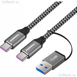 PremiumCord USB-C kabel ( USB 3.2 GEN 2, 5A, 100W,